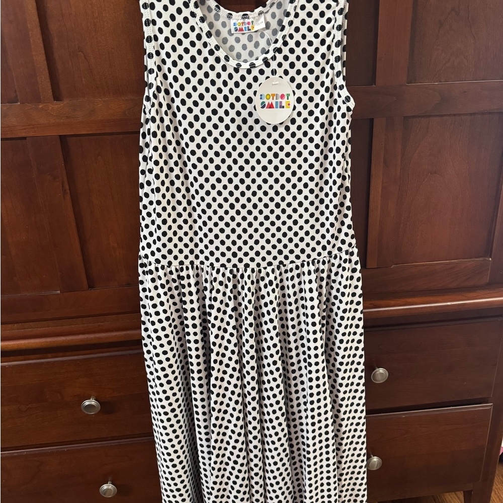Dot Dot Smile Polka Dot Sleeveless Kids Dress, NWT, size 12/14